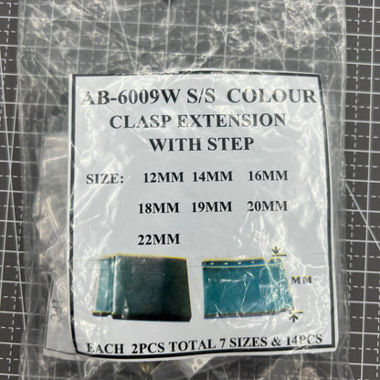 14PCS silver watch strap extenders with clasps, enhancing fit for various watch bracelets.