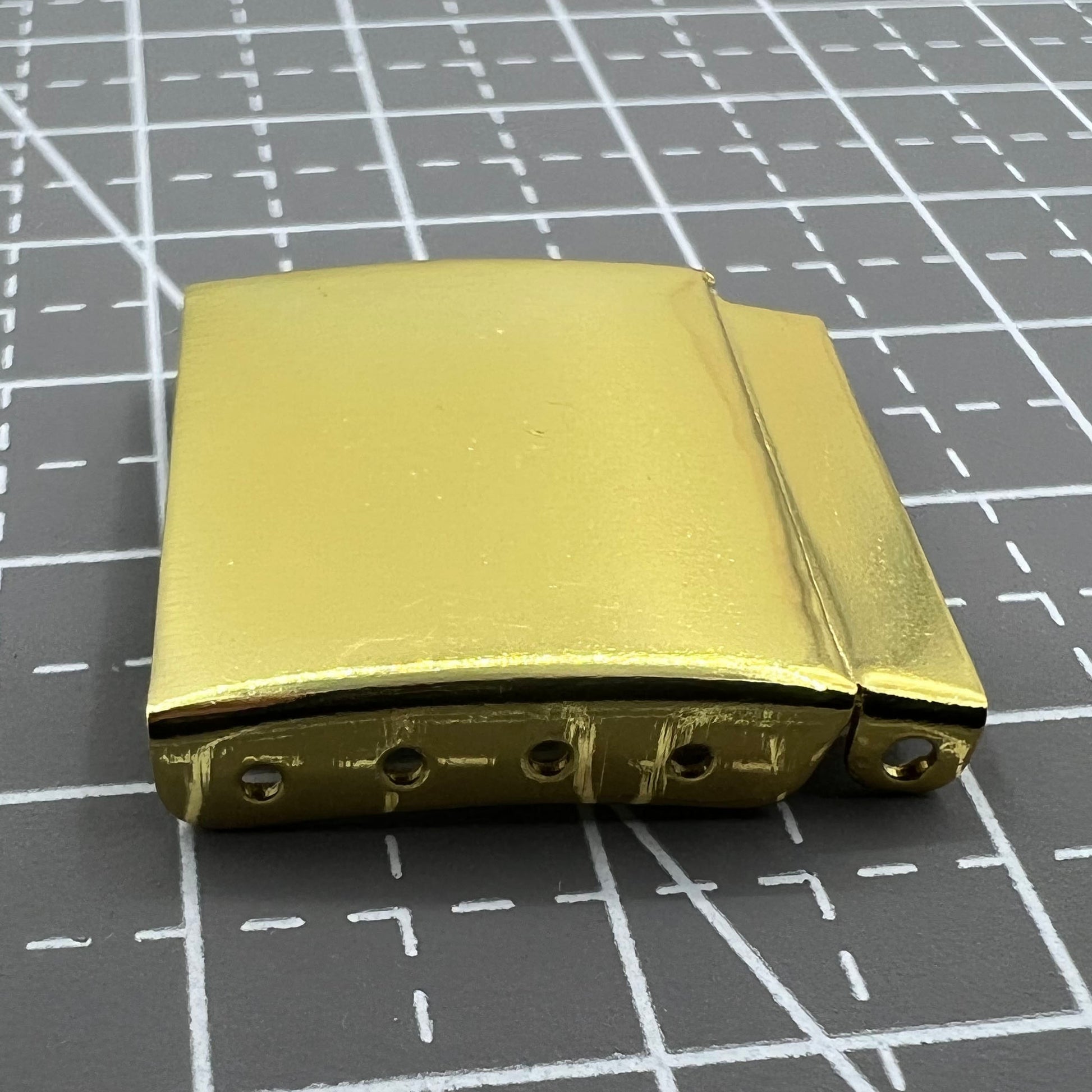 Set of 14 golden watch strap extenders with clasps for precise bracelet adjustments and comfort.