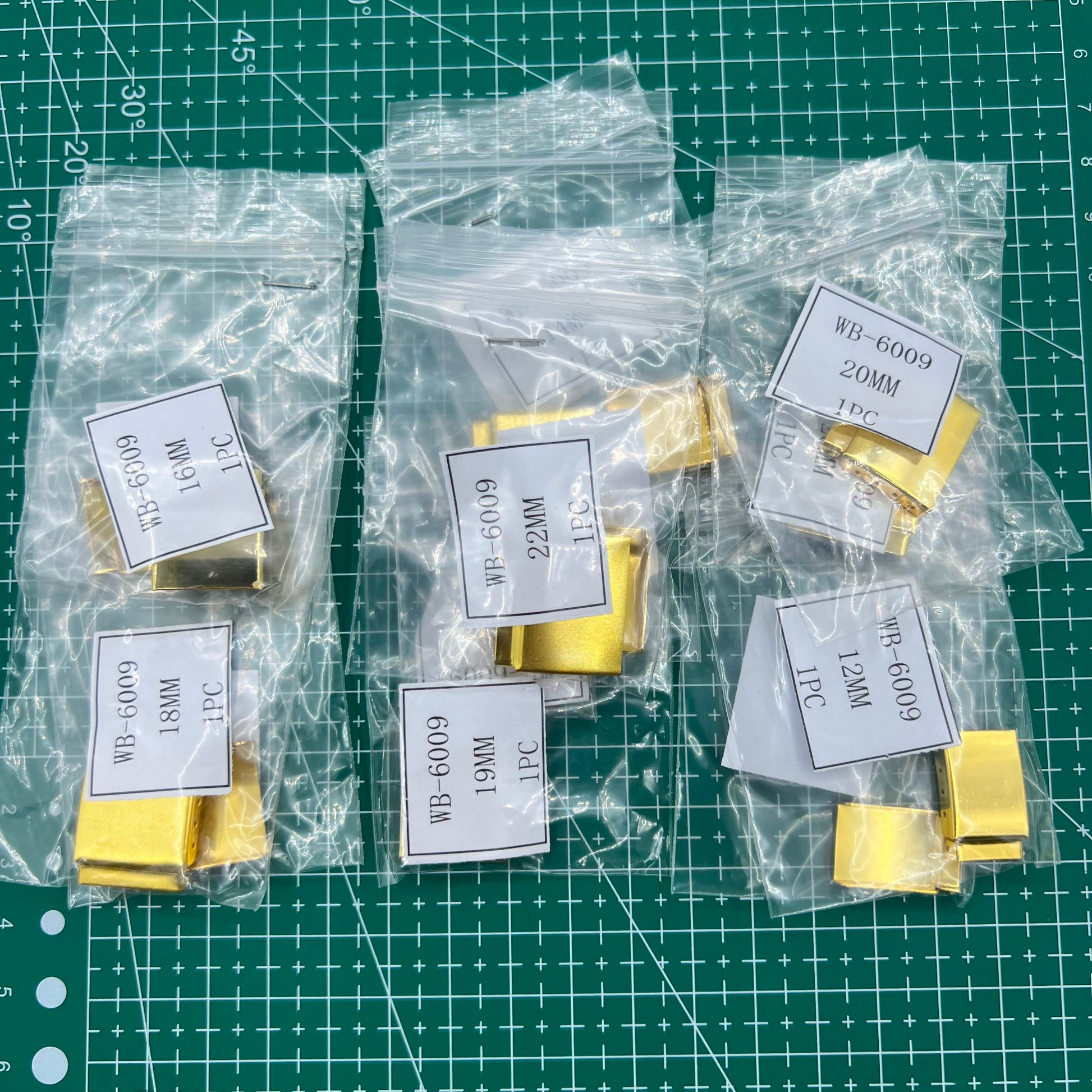 14PCS golden watch strap extenders with clasp links for adjustable bracelet length, compatible with various brands.