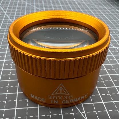 Germany Made Gold 30X magnifier loupe for precise watch repair and jewelry inspection.