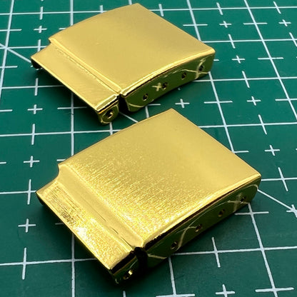 14PCS golden watch strap extenders with clasps for adjustable bracelet length, compatible with multiple watch brands.