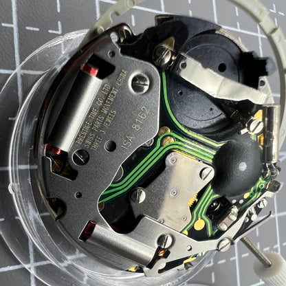 Swiss ISA 8162 quartz watch movement with date at 6, reliable replacement for accurate timekeeping by ISA.