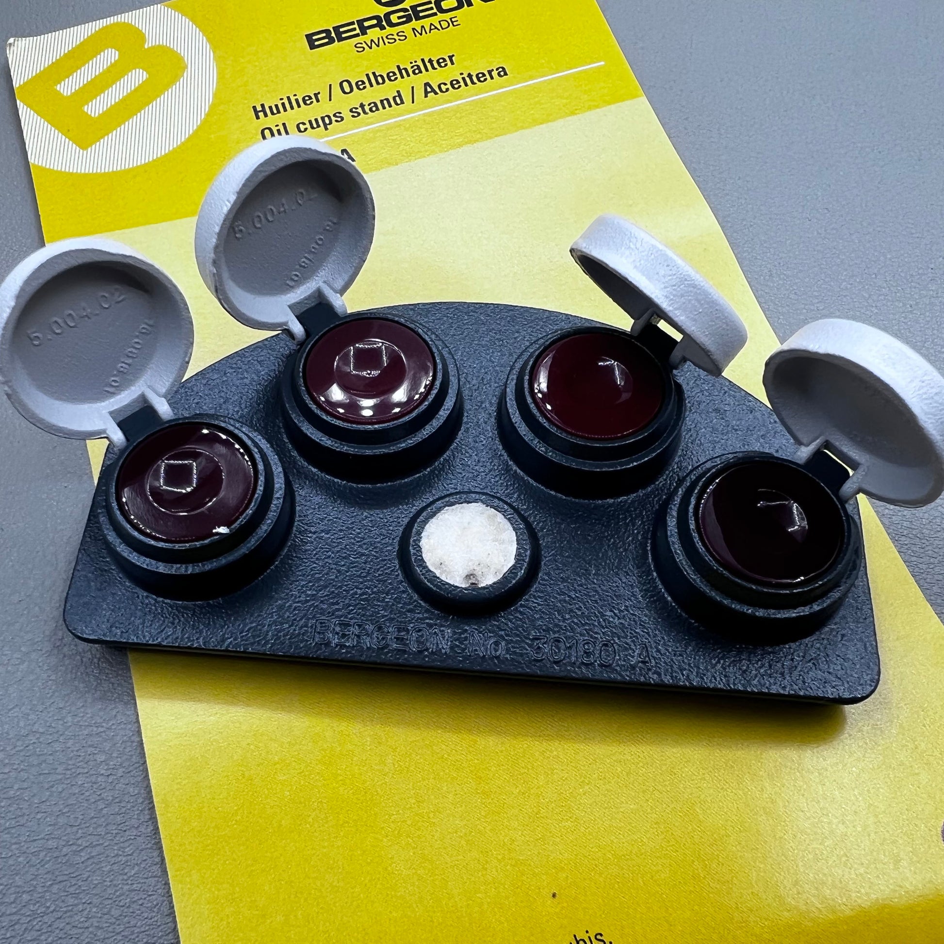 Swiss Bergeon 30180-A die-cast watch oil dip oiler stand for precise lubrication of watch parts