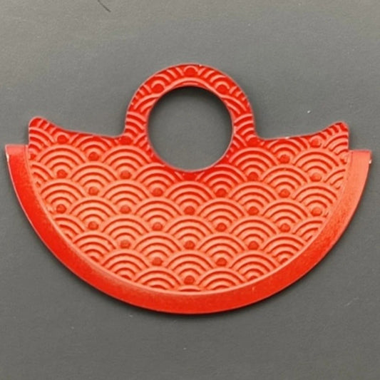 Red waved rotor oscillating weight overlay for NH35 NH36 7S26 4R35 movements.