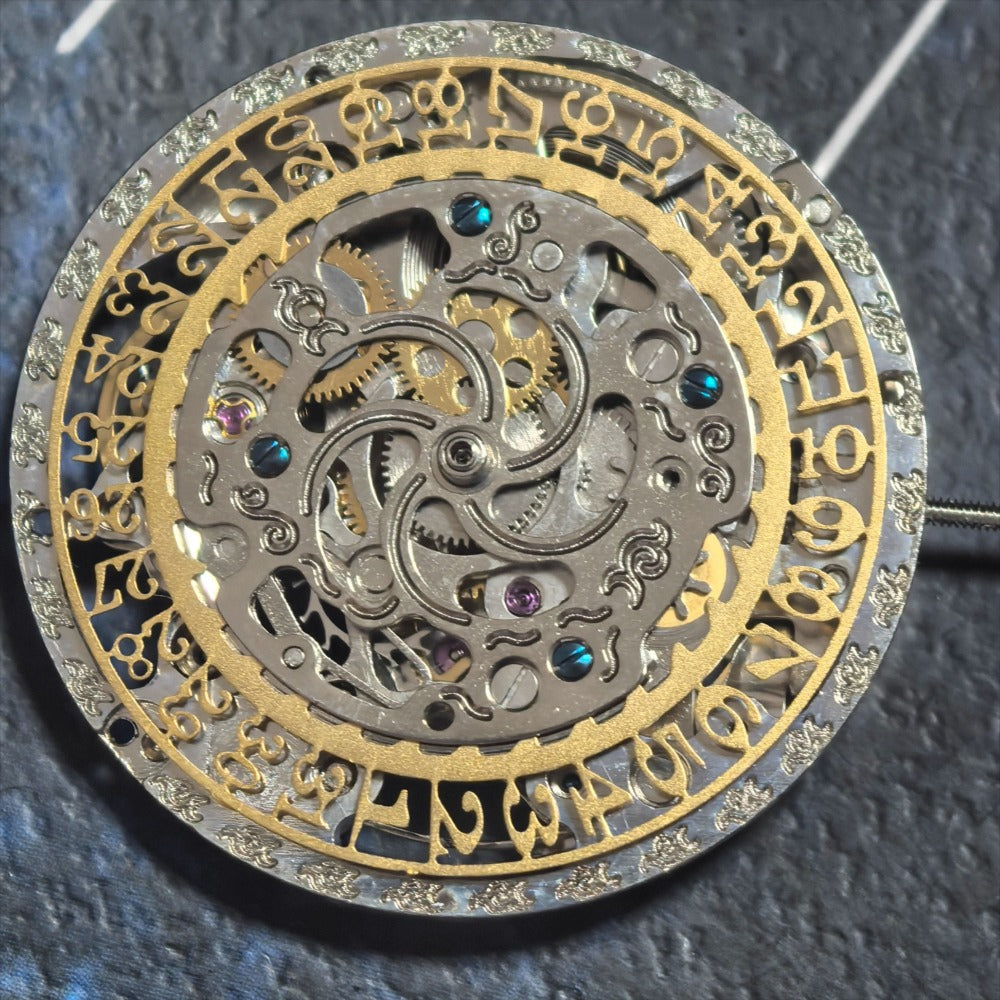 China Made Hangzhou 2189 Golden Hollow Mechanical Movement