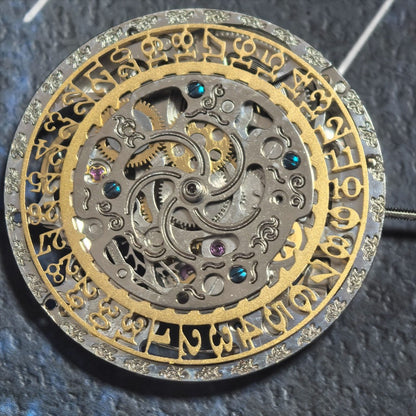 China Made Hangzhou 2189 Golden Hollow Mechanical Movement