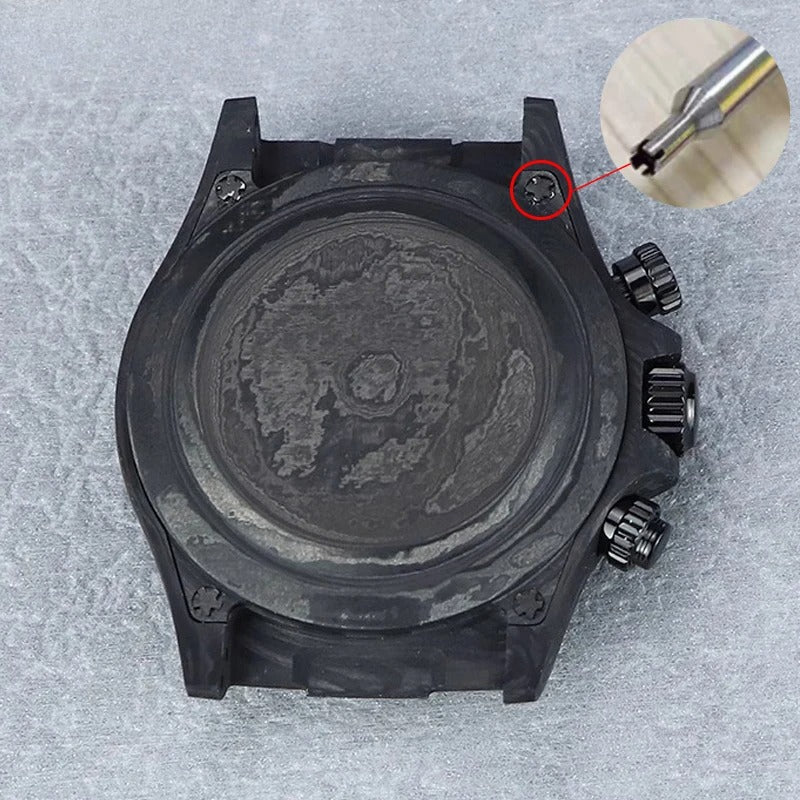 VK63/4130 Carbon Fiber Watch Case 38mm Carbon Fiber Bezel Sapphire Glass