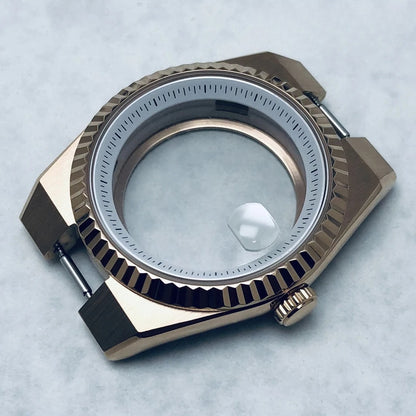 904L Black 40mm Land-Dwellwe Watch Case+Strap Sapphire Glass For NH34 NH35 NH36