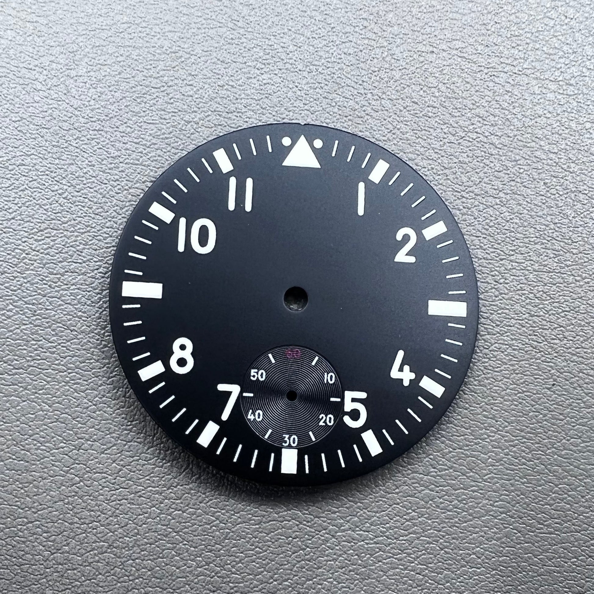 38.9mm green lume pilot watch dial by ST3621, vintage style for ETA 6498 movement.