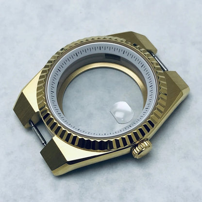 904L Black 40mm Land-Dwellwe Watch Case+Strap Sapphire Glass For NH34 NH35 NH36