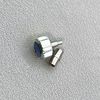 6.3mm Matte Silver Watch Crown with Tube for OMEGA Seamaster 300 Watch