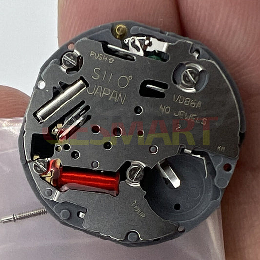 Hattori Epson TMI VD86A quartz watch movement, Japan-made, precise timekeeping component for repairs.
