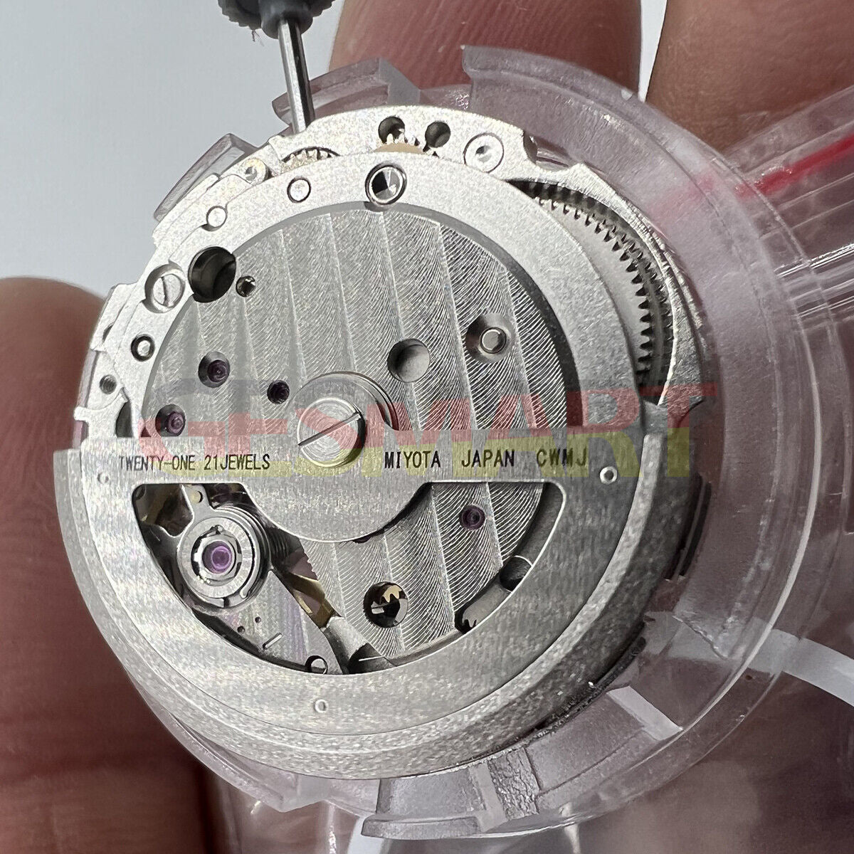 Miyota Citizen 82S7 silver plated automatic watch movement, precise mechanical part from Japan for repairs.