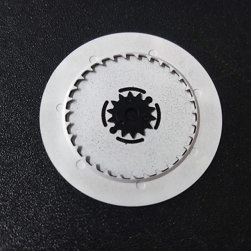 NH36 watch movement with hand-held calendar date disc wheel and day match features.