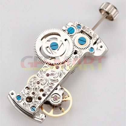 Asian LG0801BS silver long pendulum wheel watch accessory featuring automatic mechanical movement and intricate design.