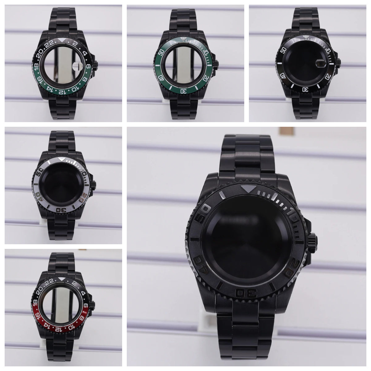 40mm Watch Case PVD Strap Sapphire For NH35 NH36 NH34 ETA 2824 8215 GMT SUB