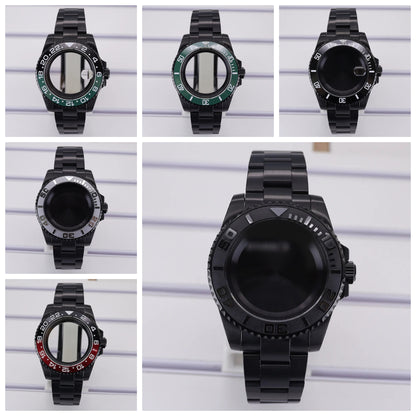 40mm Watch Case PVD Strap Sapphire For NH35 NH36 NH34 ETA 2824 8215 GMT SUB