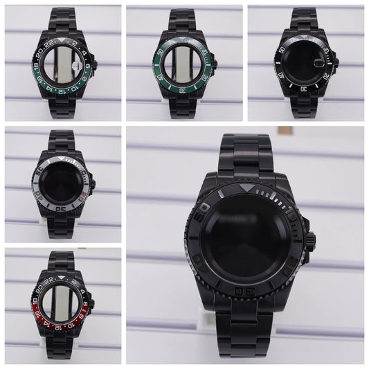 40mm Watch Case PVD Strap Sapphire For NH35 NH36 NH34 ETA 2824 8215 GMT SUB