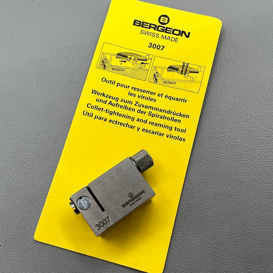 Swiss Bergeon 3007 watch tool for precise collet closing, tightening, and reaming, perfect for watch repair.