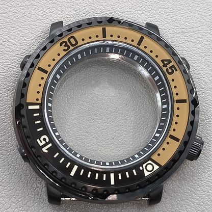 43mm Watch Case Sapphire Fit NH35/36/38 4R36 For Mod Mini Tuna Canned C3 Bezel