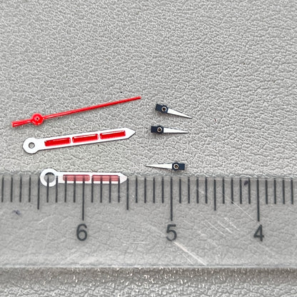 2 Sets/Pack Silver+black Trim Red Painted Watch Hands for Miyota OS10 OS20 OS30