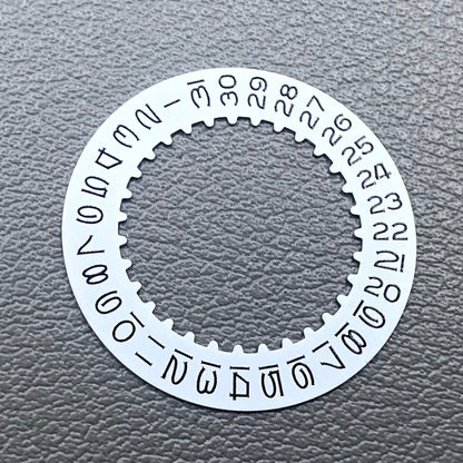 Vintage numeral font white date disk wheel by RLX, compatible with RLX3135 watch movement.
