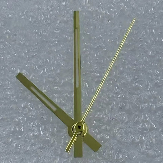 Golden trim green lume watch hands for Miyota 8285 movement, fits 31mm dial, enhancing visibility and style.