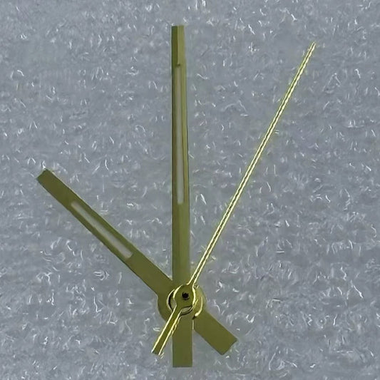 Golden trim green lume watch hands designed for Miyota 8285 movement, fits 31mm dials, perfect for precise timekeeping.