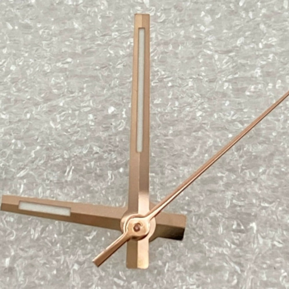 Dayjust Rose Gold trim green lume watch hands for NH35 NH36 movement, stylish and precise accessory.