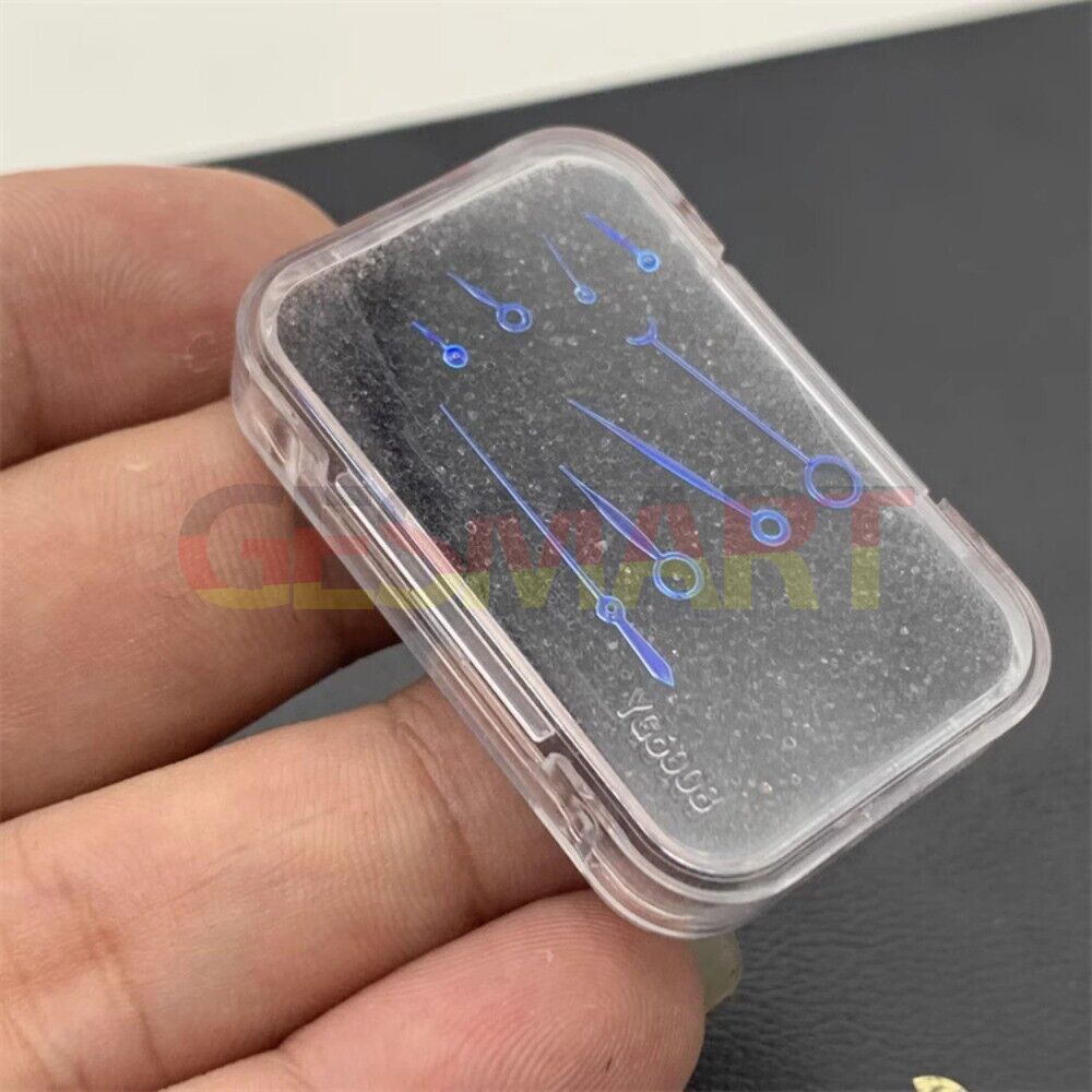 Blue, silver, and gold watch hands set, compatible with ETA7751 movement for precision repairs