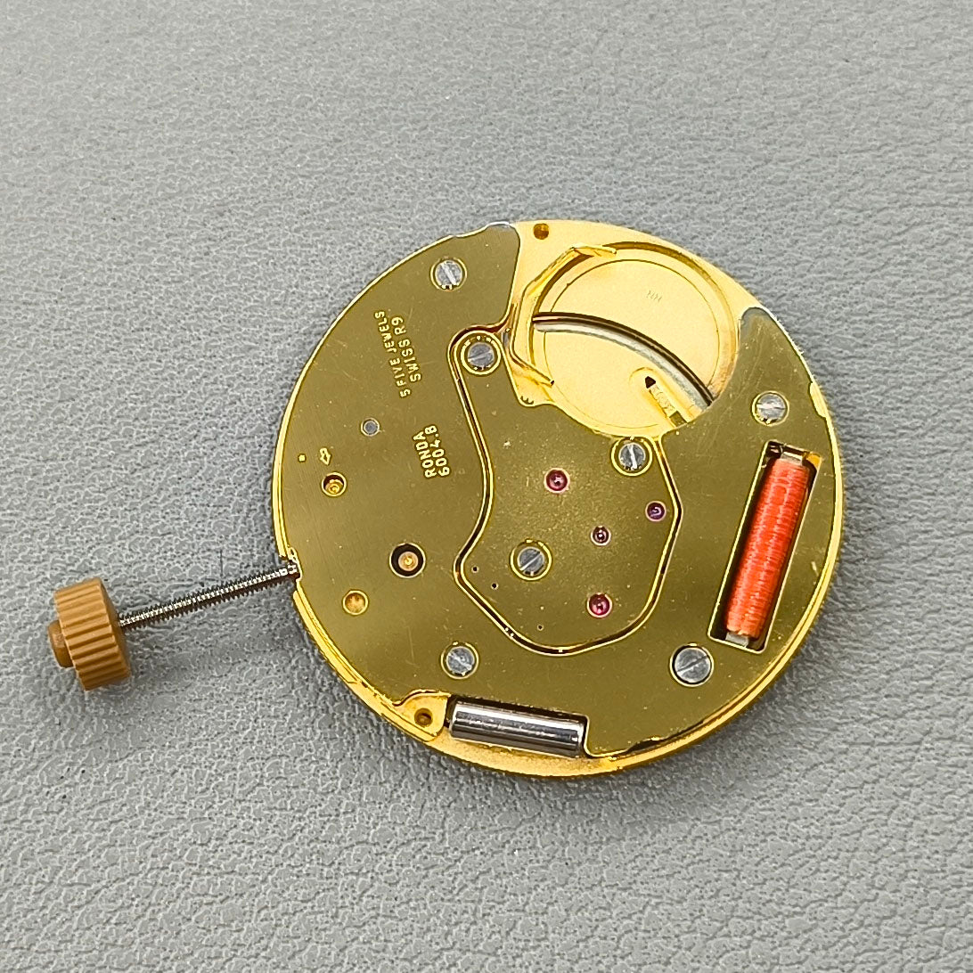 Swiss Ronda 6004B 6004.B Quartz Watch Movement Golden Plated Date@12