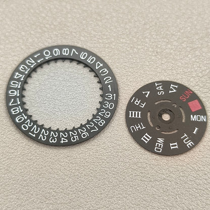 Black Roman /English Font Date Disk Wheel Week for NH36 Movement Crown@3.8