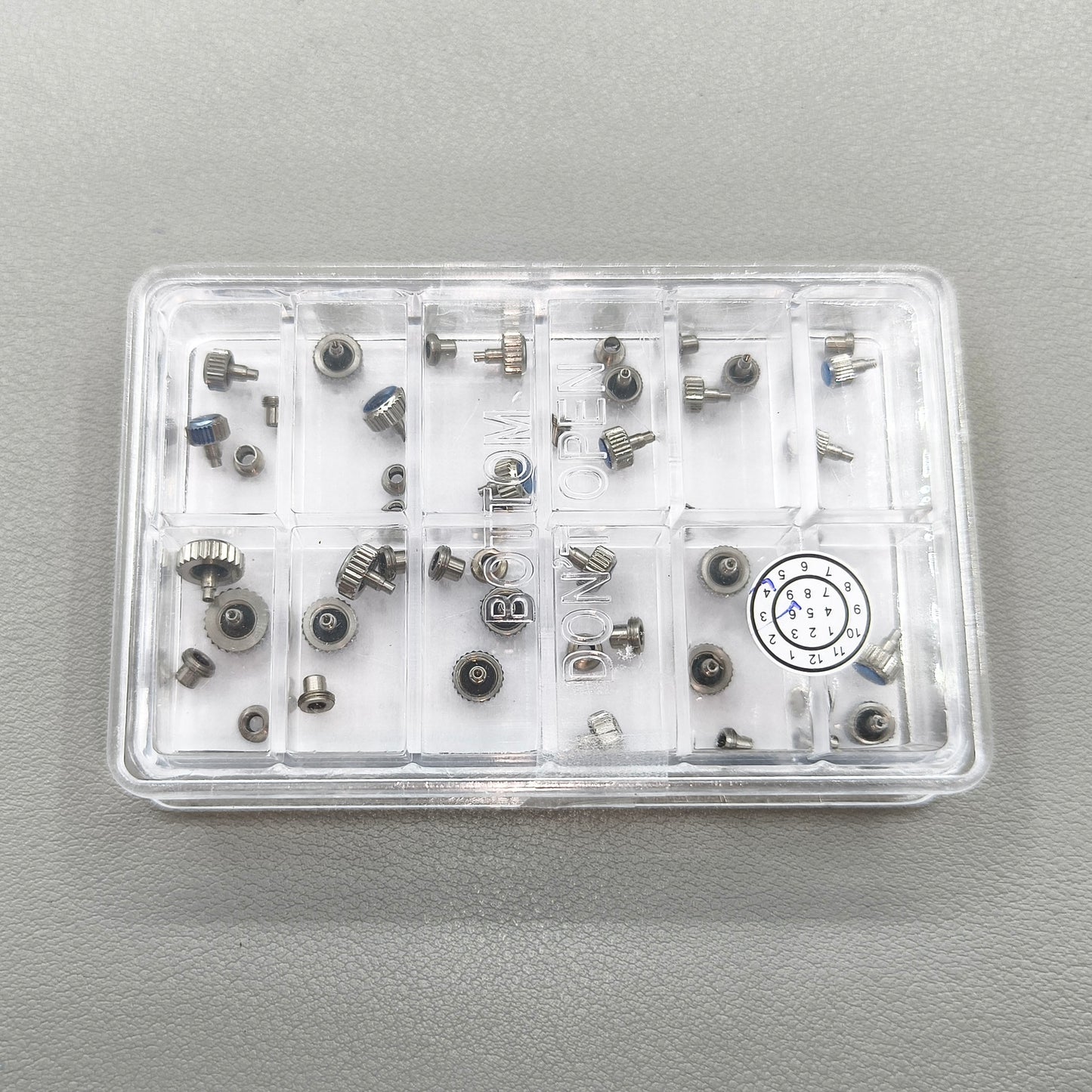 Each 2 PIECES 12 Types 24PCS Total Stainless Steel Screw Type Crown
