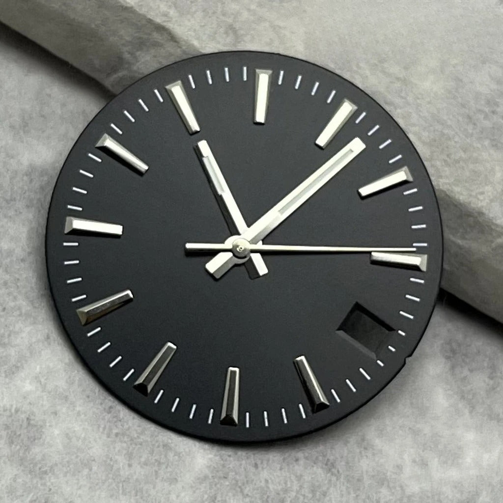 28.5mm Watche Hands Green Luminous Watch Dial Stripes Sunburst For NH35/36/4R/7S