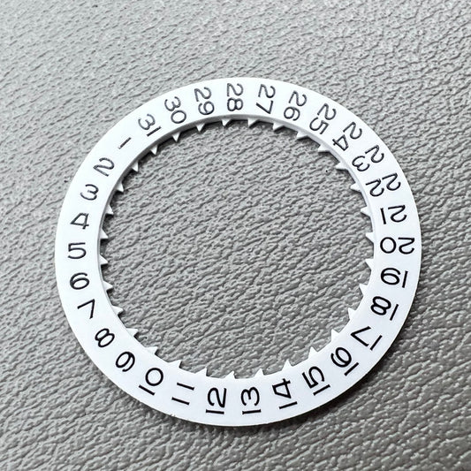 Roue de disque de date avec police spéciale blanche à 9 heures pour mouvement Miyota 8215