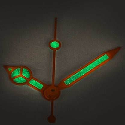 Orange trim C3 green lume vintage watch hands set for NH34 NH35 NH36 NH38 NH39 NH70 movements.