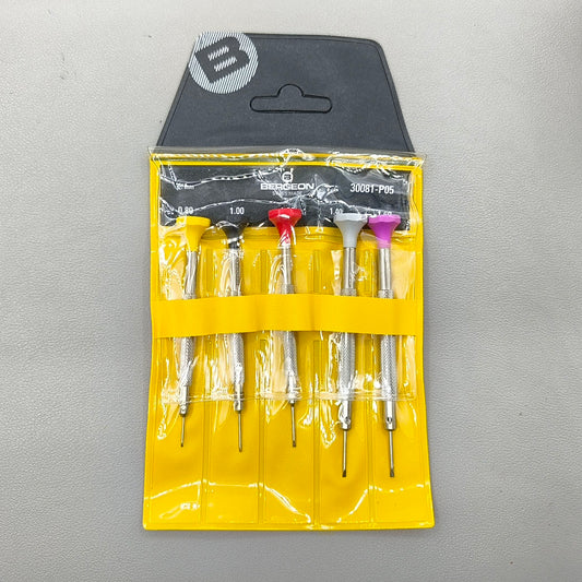 Swiss Bergeon 30081-P05 Screwdriver Set Of 5 Ergonomic Screwdrivers