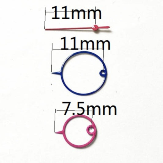 Aiguilles de montre à grand anneau bleu rose violet de 11,5 mm pour mouvement à quartz Miyota 2035