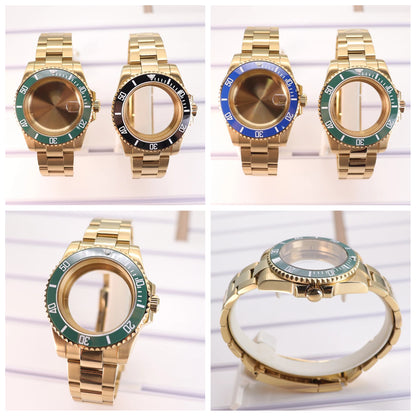 40mm Diving Watch Case Set Sapphire For NH35 NH36 NH34/38 SUB Miyota8215 Eta2824