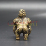 Solid Copper Gorilla Trinket Vintage Handmade Hand Carved Bronze Model Figurines