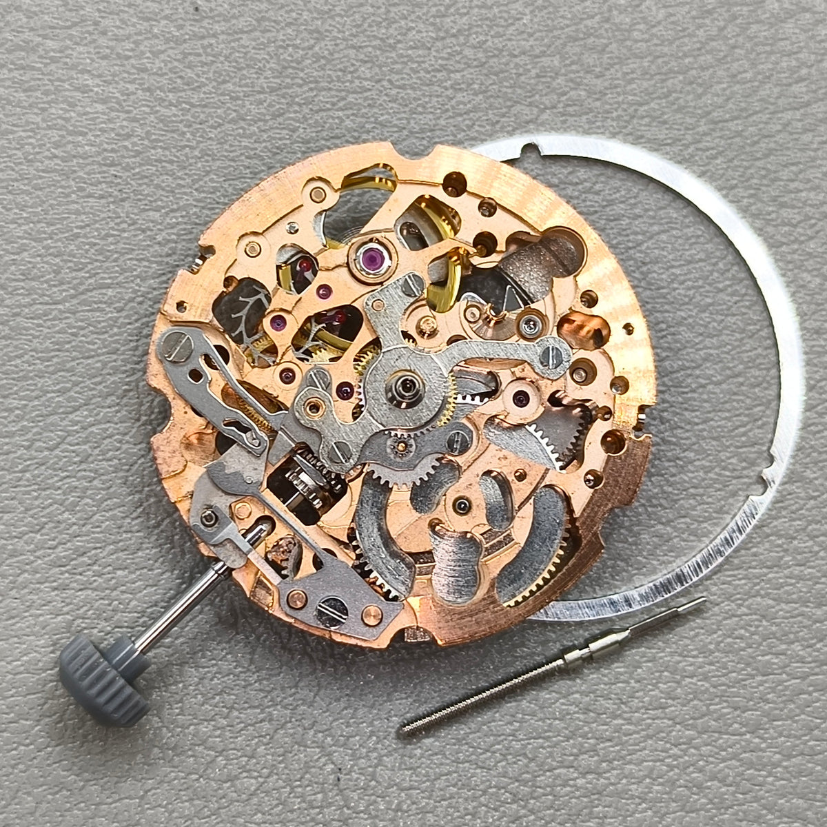 Genuine Miyota 8N24 Rose Golden Hollow Automatic Mechanical Movement