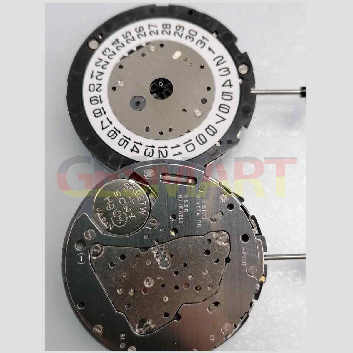 Miyota 6S30 quartz watch movement with date at 4, small second subdials at 2, 6, and 10 ? reliable precision by Miyota.