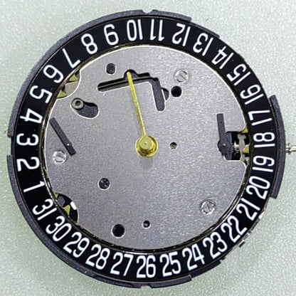 Swiss Made ISA8371 8371B Quartz Movement Black Disk Date At 6 Small Second At 3/9