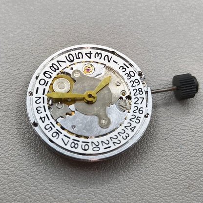 SHANGHAI 2824 Silver Carved Automatic Mechanical Movement Date@3