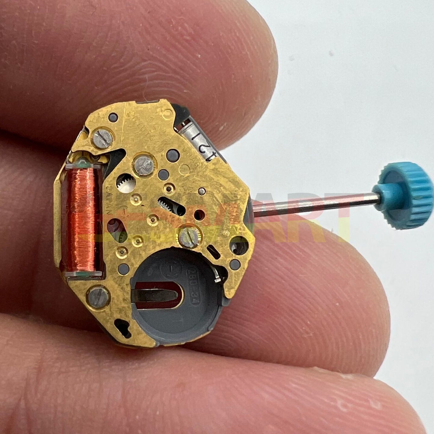 Miyota 6L32 Japan quartz watch movement with 3 hands for accurate timekeeping in watch repair.