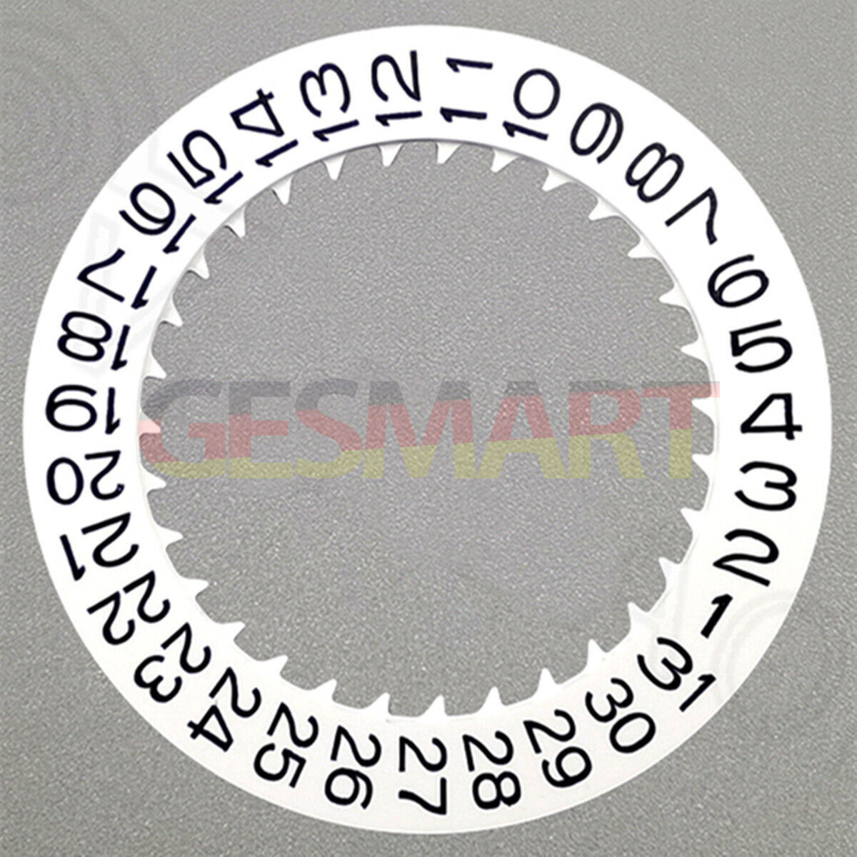 Black font date disk with white background for NH36 movement, date displayed at 3 o'clock position, watch part.