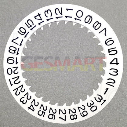 Black font date disk with white background for NH36 movement, date displayed at 3 o'clock position, watch part.
