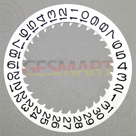 Black font date disk with white background for NH36 movement, date displayed at 3 o'clock position, watch part.