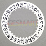 Black Font White Date Disk Wheel for NH36 Movement Date At 3 Watch Part