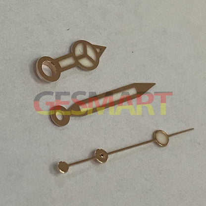 Silver and golden blue luminous 3 watch hands for NH35/NH36 movement, perfect for watch repairs.